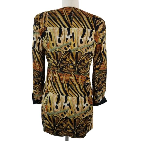 Dorothy Schoelen Brown Cream Green Funky Boho Vintage Tunic Top Jacket P - Picture 4 of 6